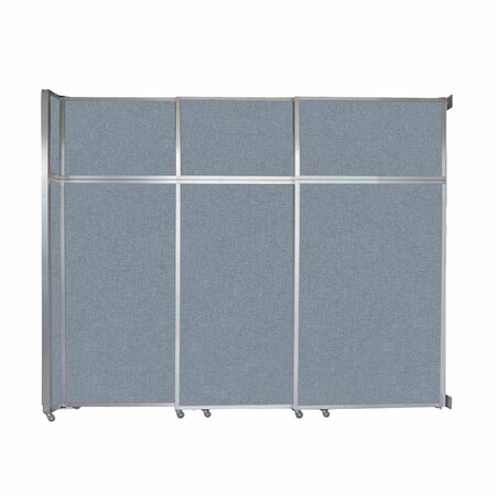 Versare Operable Wall Sliding Room Divider 9'9" x 8'5-1/4" Powder Blue Fabric 1072304